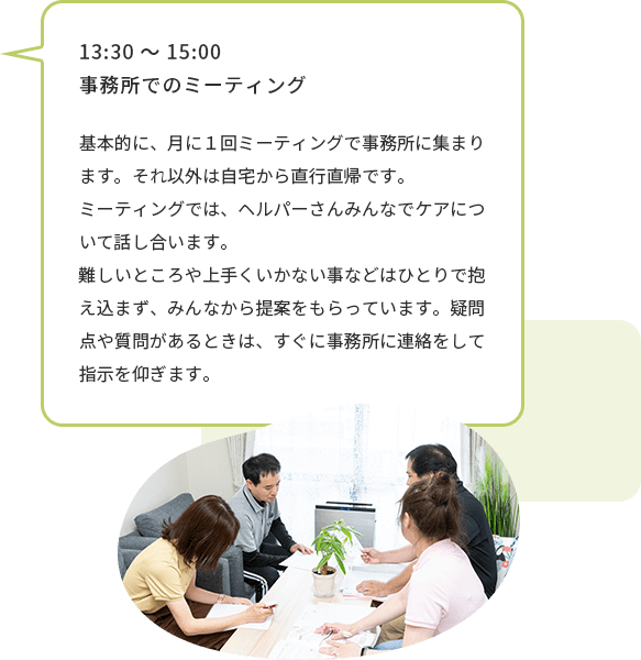 事務所でのミーティング